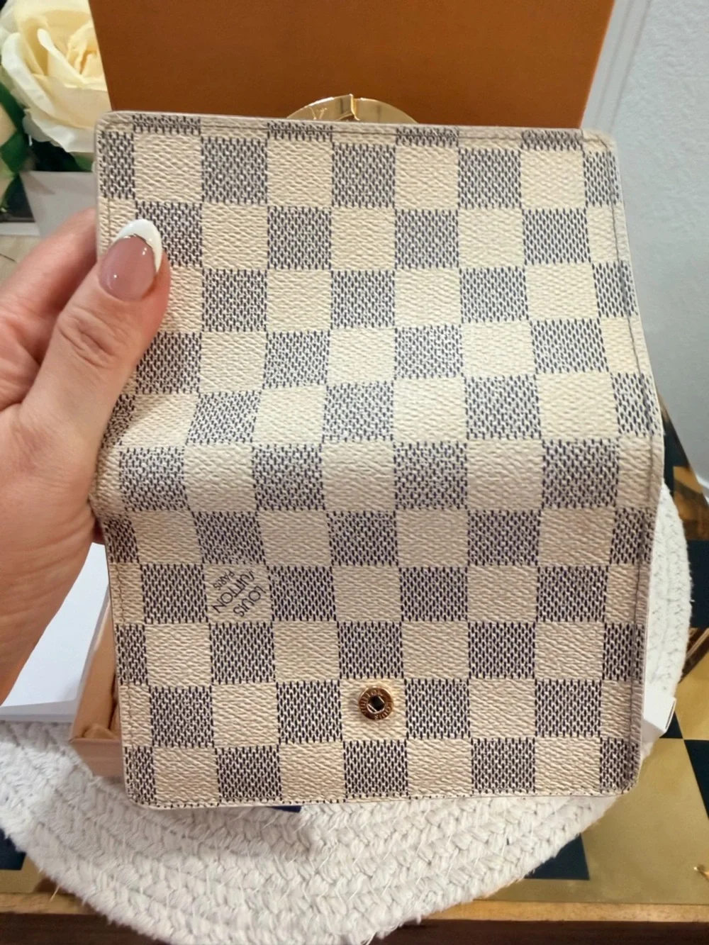 LV Damier Azur Port Feuille Vienoise French Purse Wallet, Dusty, Box,  Apogée - Picture 11 of 17